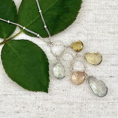 Green Amethyst & Quartz Pendant Necklace